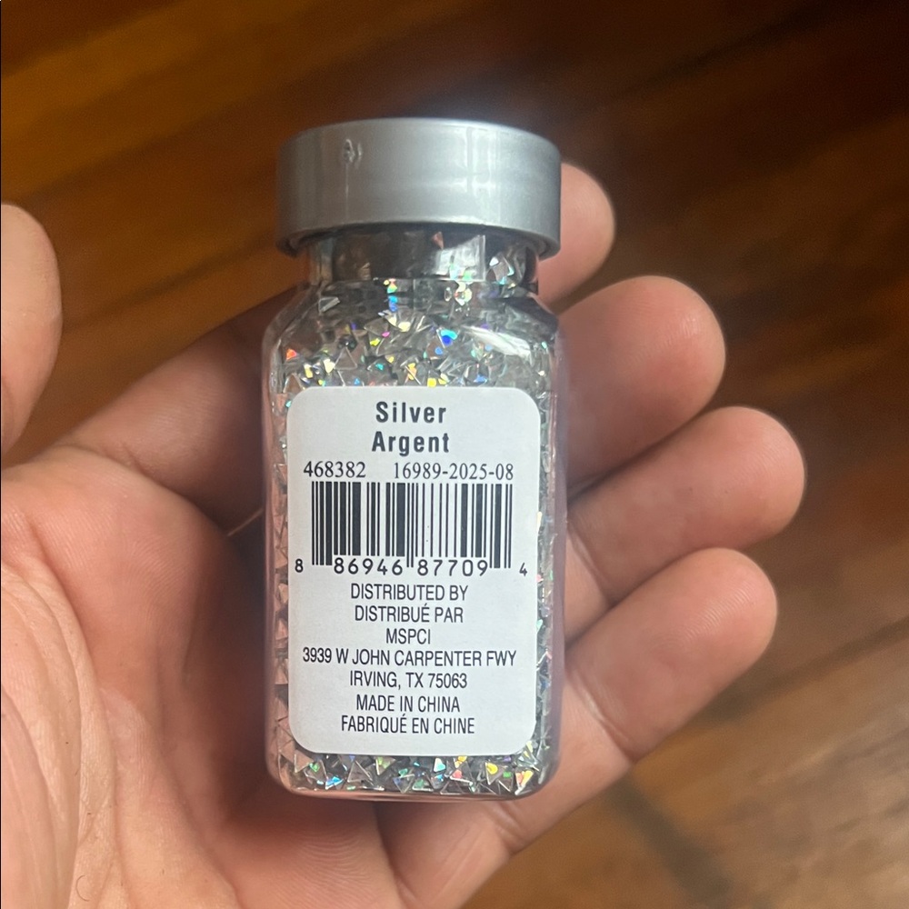 Michaels Silver Glitter Jar